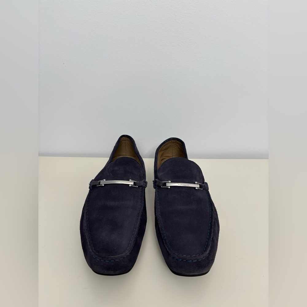 Hugo Boss Men's Navy Genuine Suede Leather Loafers Size 12 - Picture 2 of 8
